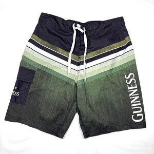 Guinness Beer Stout Mesh-Lined Drawstring Swim Shorts Beach Surf Mens Large